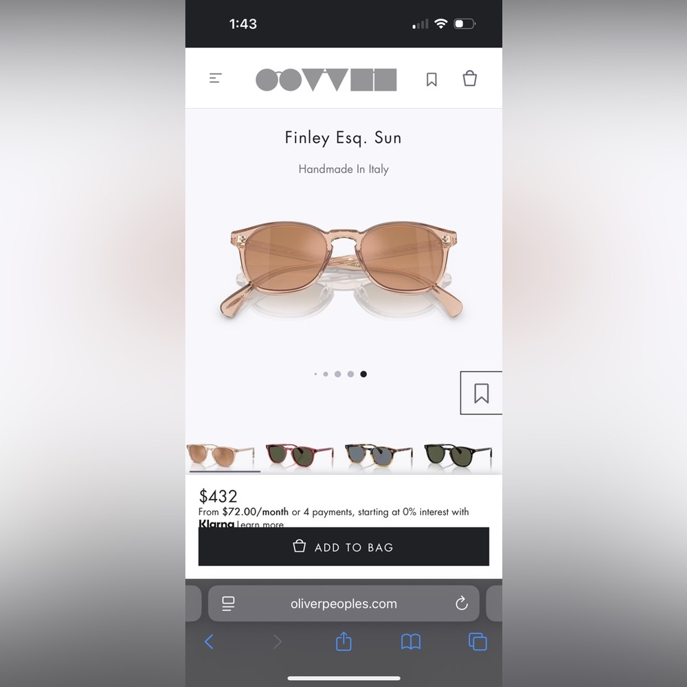 Oliver Peoples LA - Finley Esquire Sunglasses in Gold/Blush Color - Picture 9 of 10